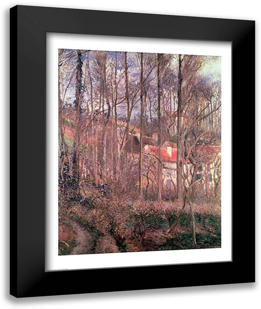 The Cote des Boeufs at L'Hermitage, Pontoise, 1877 22x28 Black Modern Wood Framed Art Print Poster by Pissarro, Camille