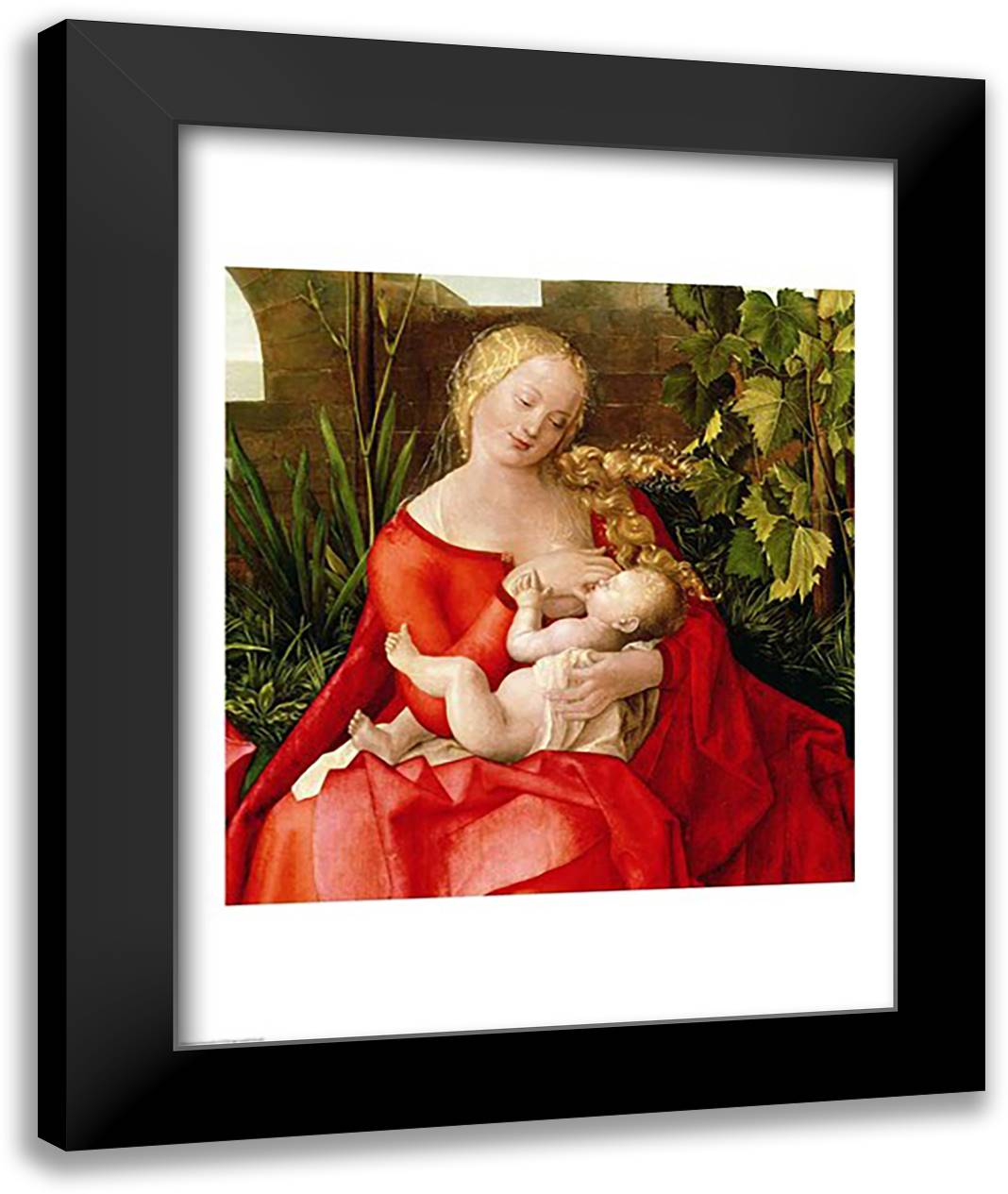 Virgin and Child 'Madonna with the Iris', 1508 22x28 Black Modern Wood Framed Art Print Poster by Durer, Albrecht