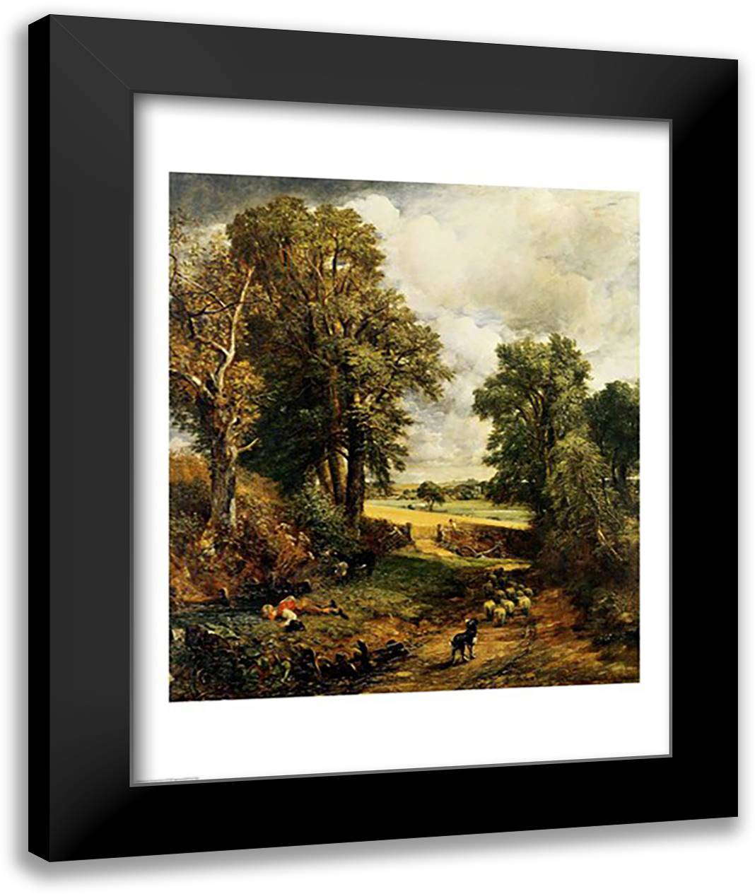 The Cornfield, 1826 22x28 Black Modern Wood Framed Art Print Poster by Constable, John