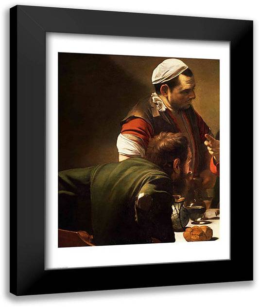 The Supper at Emmaus, Detail 1601 22x28 Black Modern Wood Framed Art Print Poster by Caravaggio