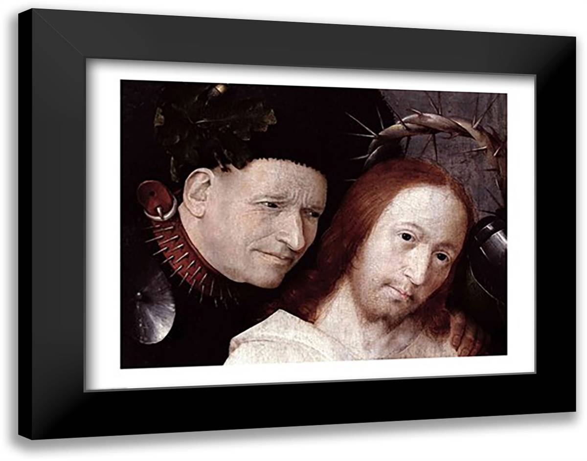 Christ Mocked Detail 28x22 Black Modern Wood Framed Art Print Poster by Bosch, Hieronymus