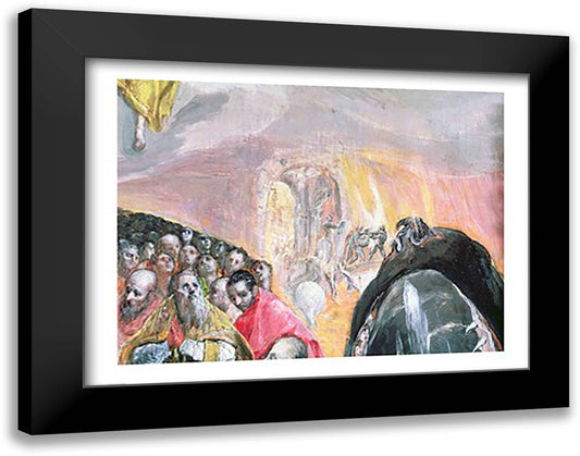 The Adoration of the Name of Jesus 28x22 Black Modern Wood Framed Art Print Poster by El Greco