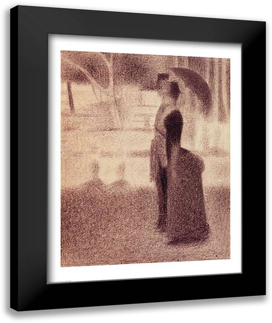 Study for Sunday Afternoon on the Island of La Grande Jatte 22x28 Black Modern Wood Framed Art Print Poster by Seurat, Georges