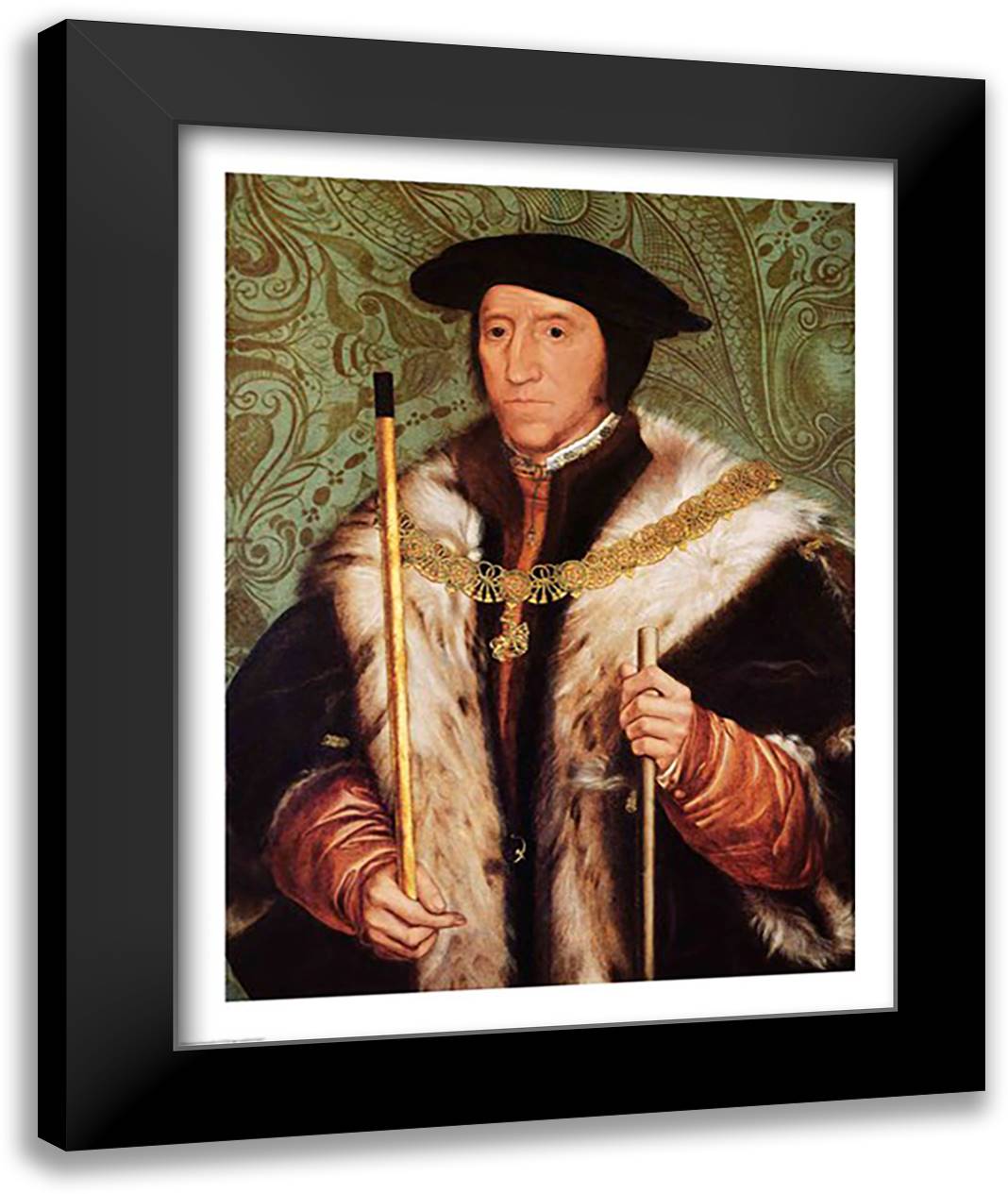 Portrait of Thomas Howard, 1539 22x28 Black Modern Wood Framed Art Print Poster by Holbein, Hans