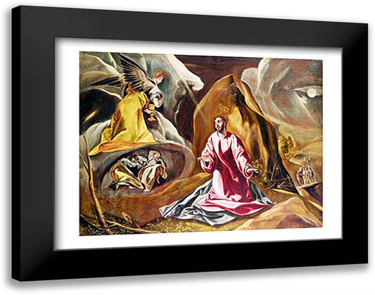 Agony in the Garden of Gethsemane 28x22 Black Modern Wood Framed Art Print Poster by El Greco