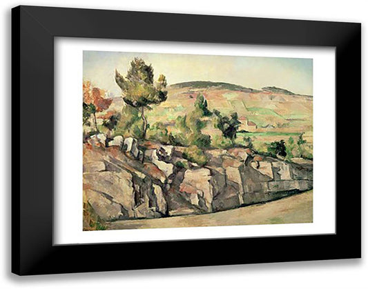 Hillside in Provence 28x22 Black Modern Wood Framed Art Print Poster by Cezanne, Paul