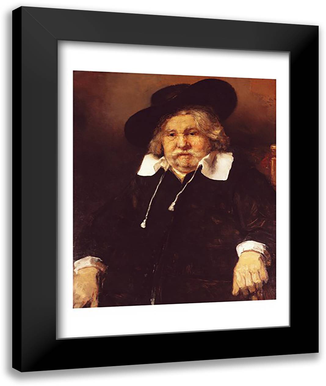 Portrait of an old man, 1667 22x28 Black Modern Wood Framed Art Print Poster by Rembrandt