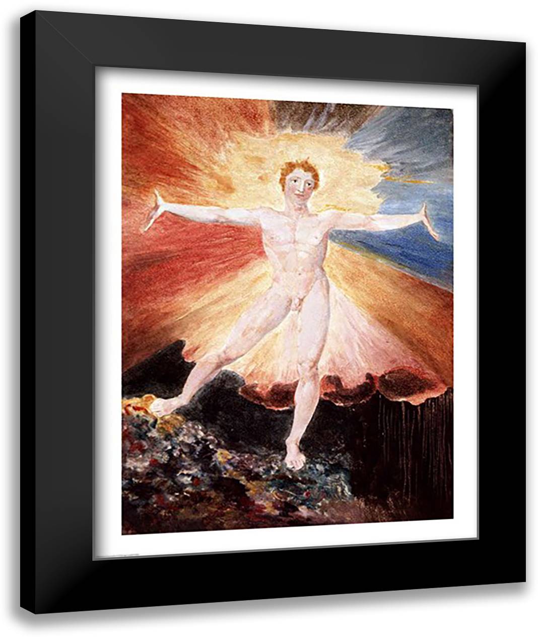 Glad Day or The Dance of Albion, c.1794 22x28 Black Modern Wood Framed Art Print Poster by Blake, William