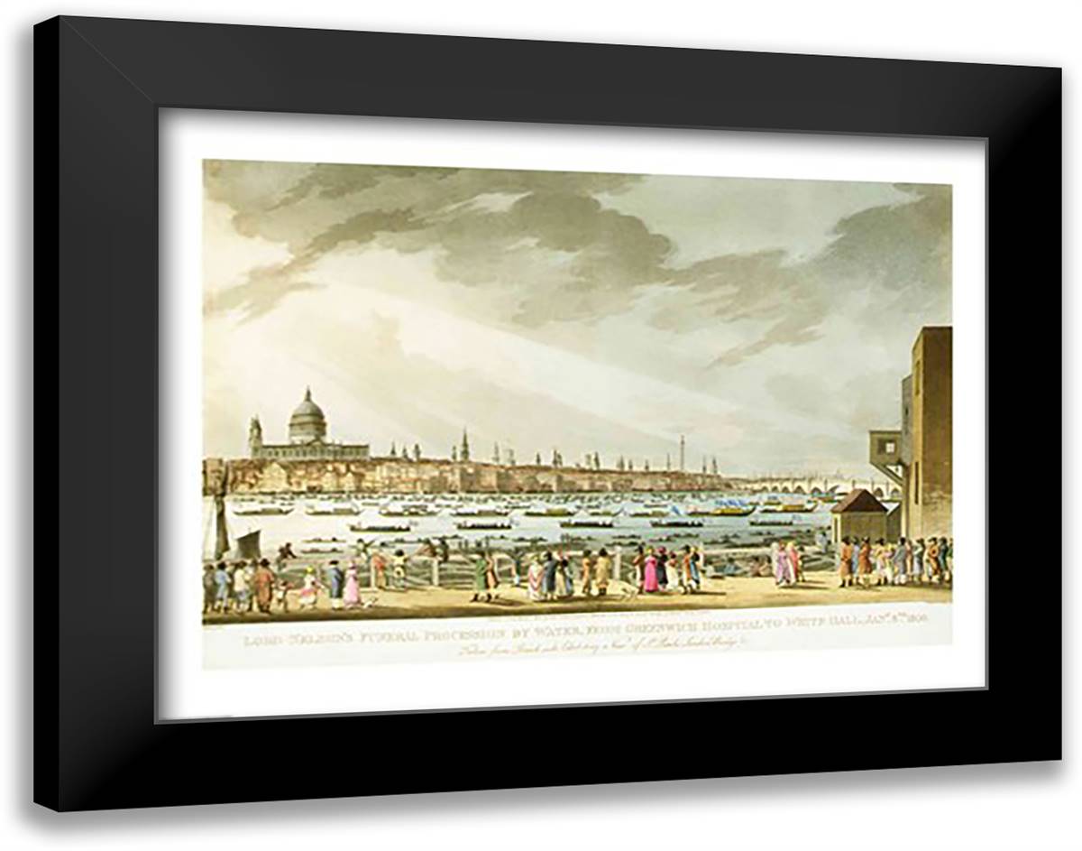 Lord Nelson's funeral procession 28x22 Black Modern Wood Framed Art Print Poster by Turner, J.M.W.