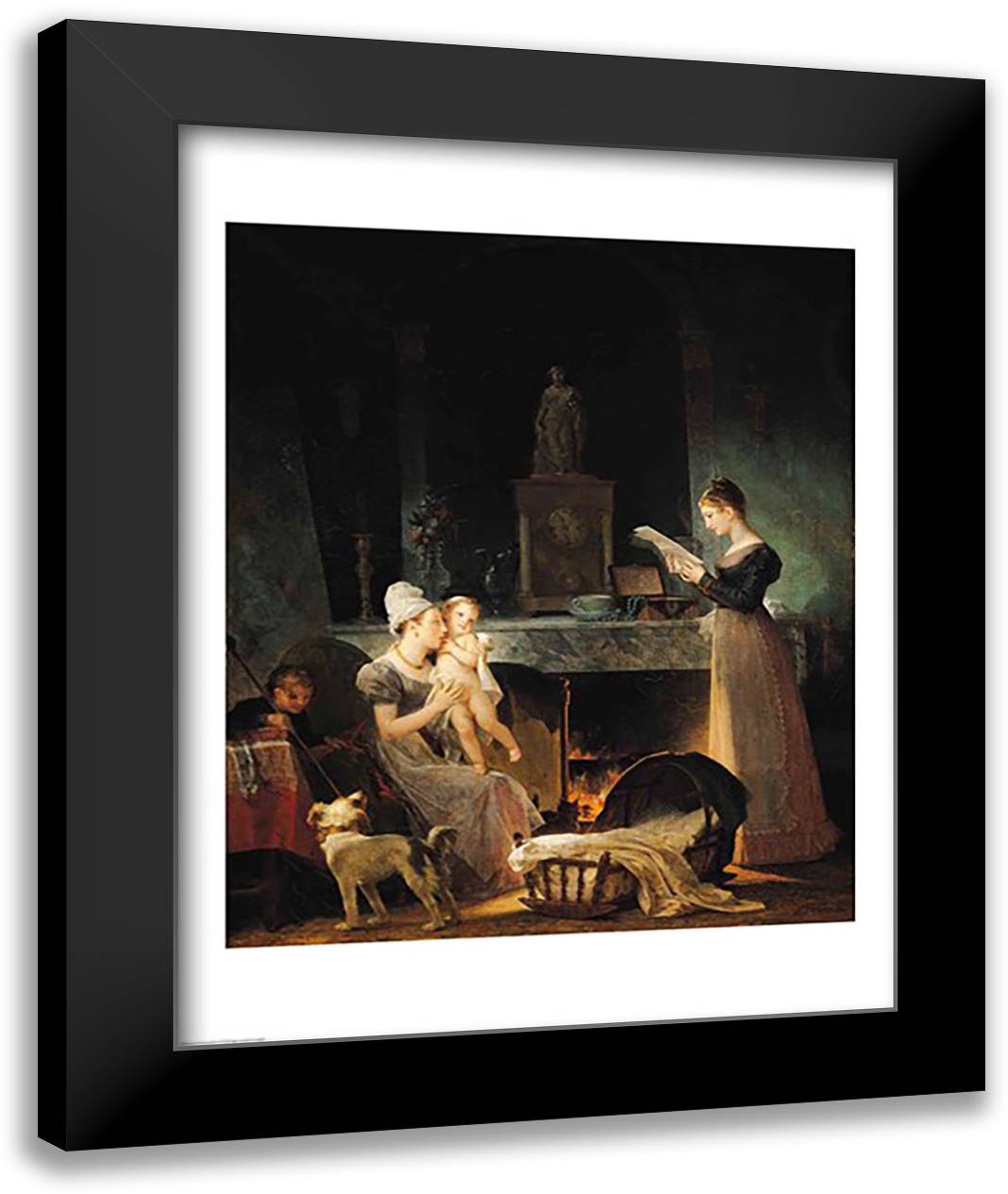 Reading the Letter 22x28 Black Modern Wood Framed Art Print Poster by Gerard, Marguerite