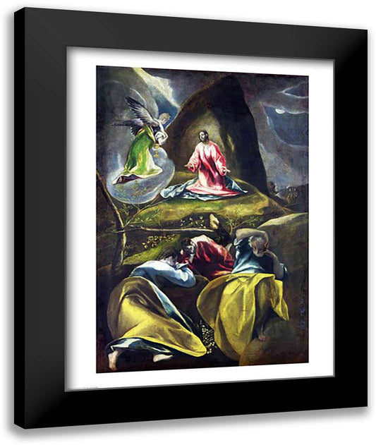 Christ in the Garden of Olives 22x28 Black Modern Wood Framed Art Print Poster by El Greco