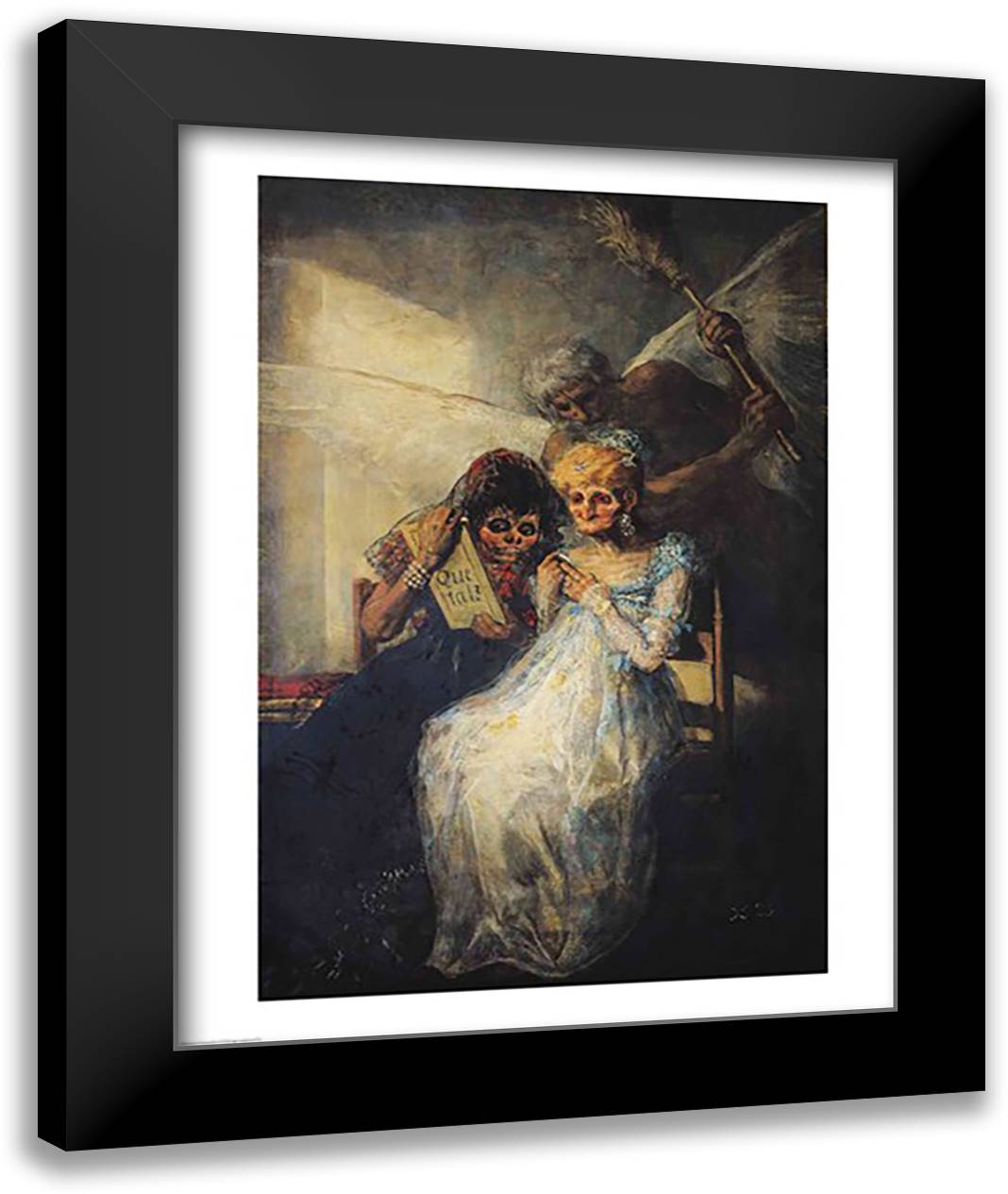 Time of the Old Women, 1820 22x28 Black Modern Wood Framed Art Print Poster by Goya, Francisco De