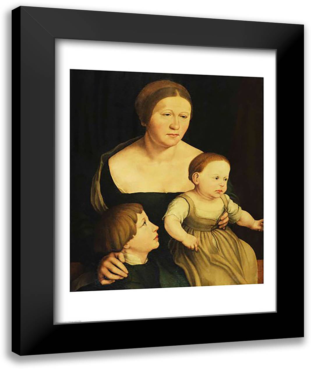 Charity or The Family of the Artist, c.1528 22x28 Black Modern Wood Framed Art Print Poster by Holbein, Hans
