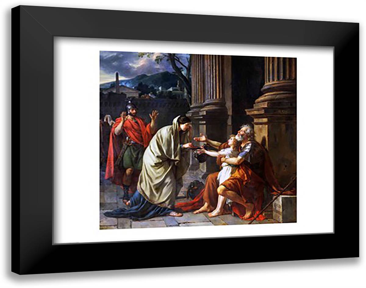 Belisarius Begging for Alms, 1781 28x22 Black Modern Wood Framed Art Print Poster by David, Jacques-Louis