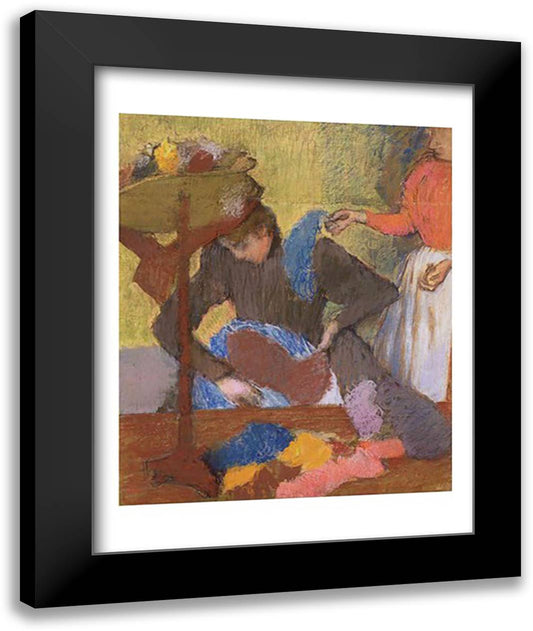 At the Milliner's 22x28 Black Modern Wood Framed Art Print Poster by Degas, Edgar
