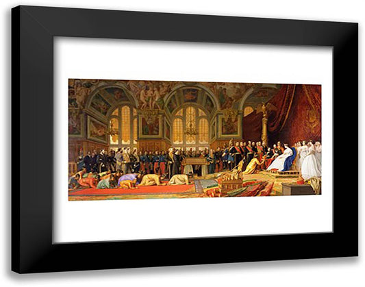 The Reception of Siamese Ambassadors by Emperor Napoleon III 28x22 Black Modern Wood Framed Art Print Poster by Gerome, Jean Leon