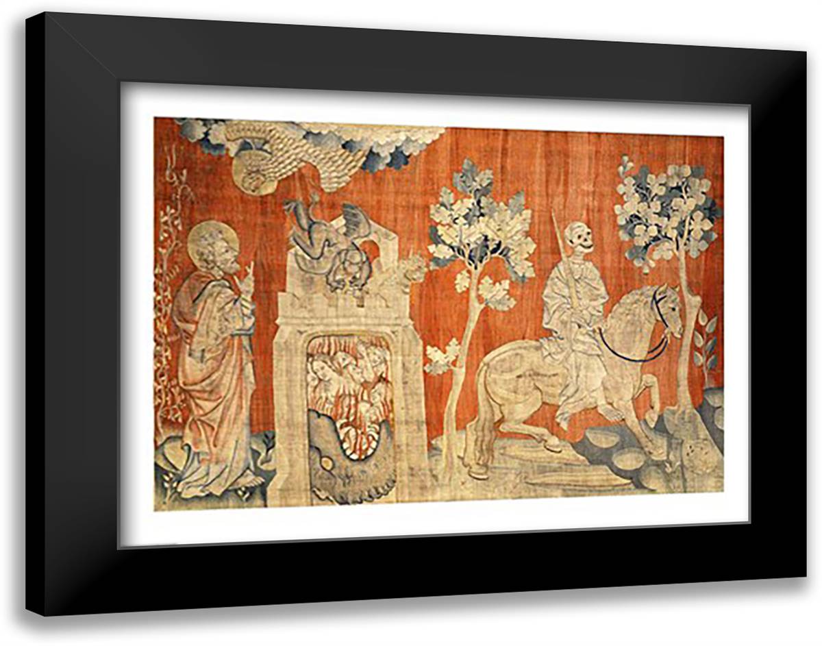 The Opening of the Fourth Seal 28x22 Black Modern Wood Framed Art Print Poster by Bataille, Nicolas