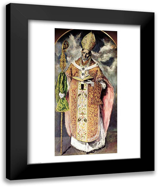 St. Ildefonso 22x28 Black Modern Wood Framed Art Print Poster by El Greco