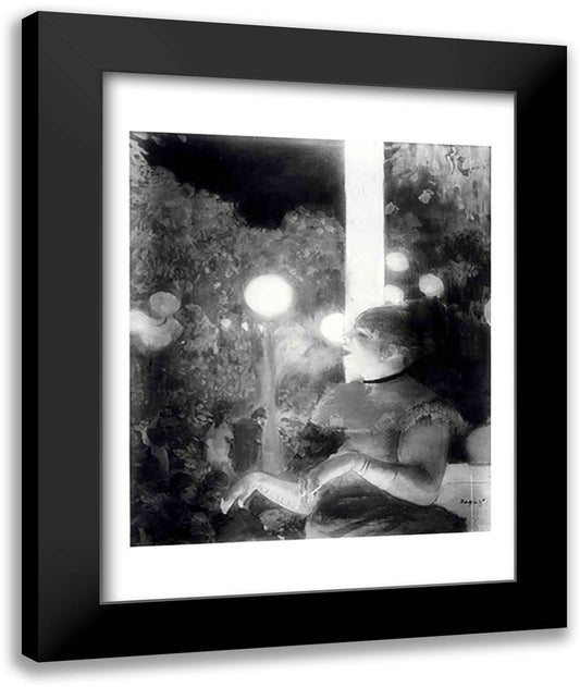 The Cafe Concert 22x28 Black Modern Wood Framed Art Print Poster by Degas, Edgar