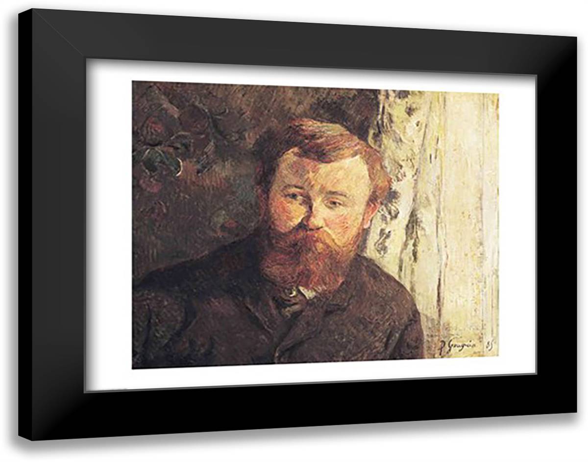 Portrait of Achille Granchi Taylor, 1885 28x22 Black Modern Wood Framed Art Print Poster by Gauguin, Paul