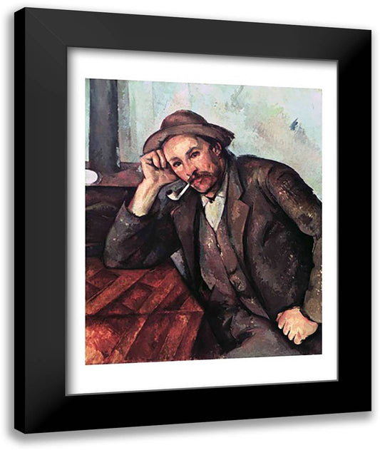 The Smoker 22x28 Black Modern Wood Framed Art Print Poster by Cezanne, Paul