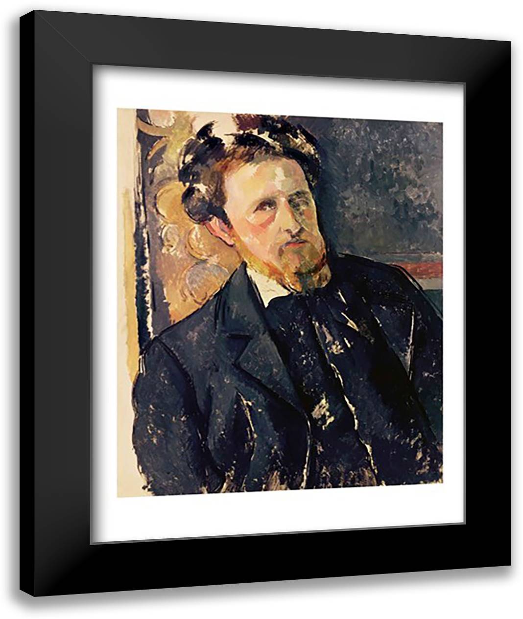 Portrait of Joachim Gasquet 22x28 Black Modern Wood Framed Art Print Poster by Cezanne, Paul