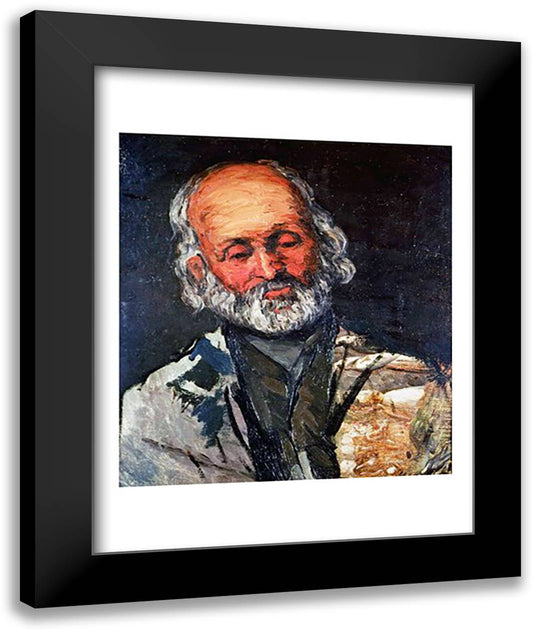 Head of an Old Man 22x28 Black Modern Wood Framed Art Print Poster by Cezanne, Paul