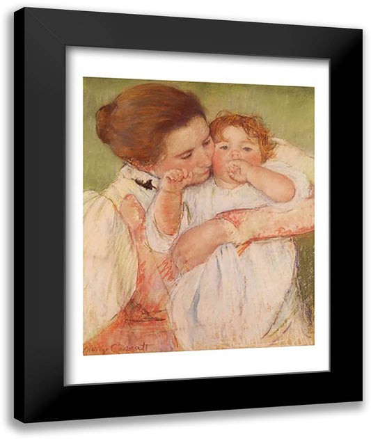 Mother and Child, 1897 22x28 Black Modern Wood Framed Art Print Poster by Cassatt, Mary