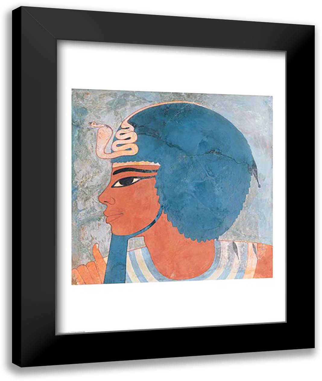 Head of Amenophis III from the tomb of Onsou 22x28 Black Modern Wood Framed Art Print Poster
