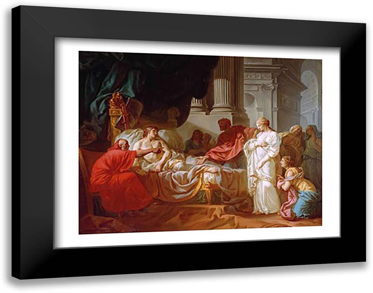 Antiochus and Stratonice, 1774 28x22 Black Modern Wood Framed Art Print Poster by David, Jacques-Louis