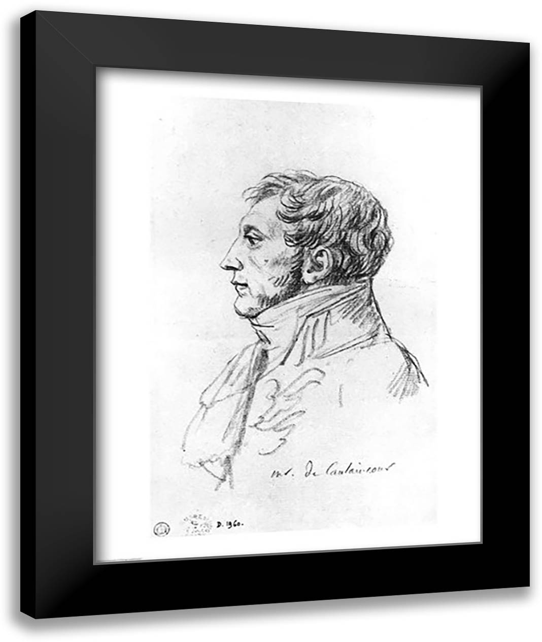 Portrait of Armand Augustin Louis. Marquis de Caulaincourt 22x28 Black Modern Wood Framed Art Print Poster by David, Jacques-Louis