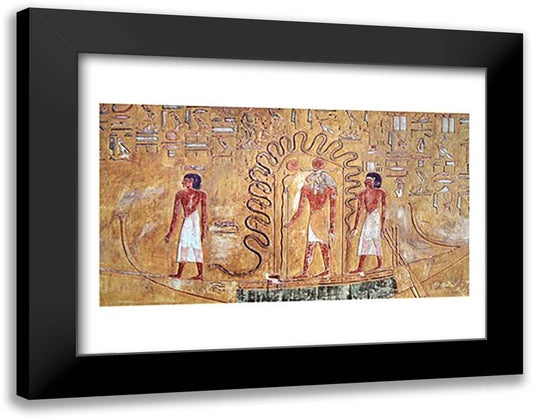 The sun god Ra in his solar barque 28x22 Black Modern Wood Framed Art Print Poster