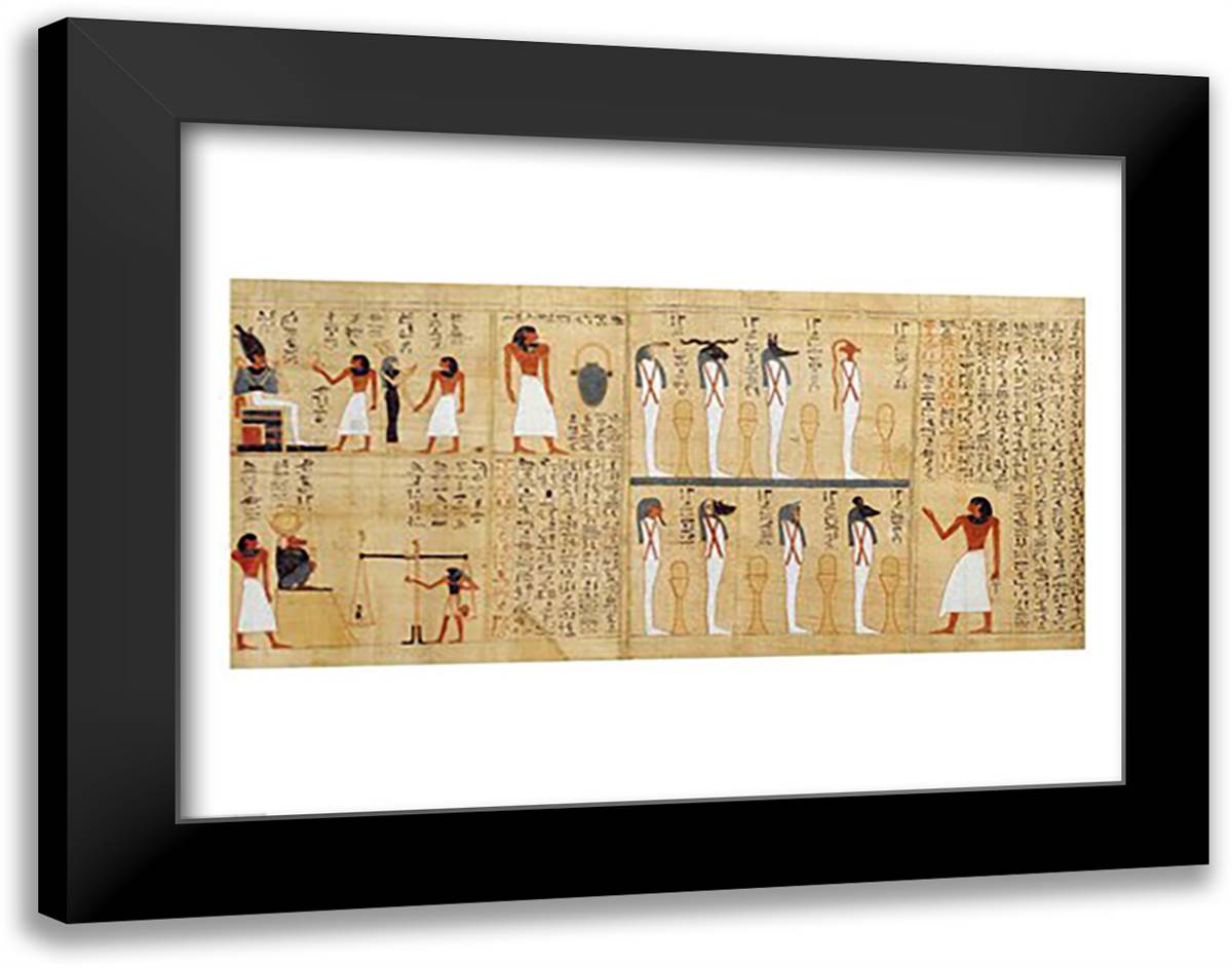 Mythological papyrus of Imenemsaouf 28x22 Black Modern Wood Framed Art Print Poster