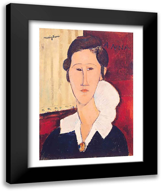Portrait of Madame Hanka Zborowska, 1917 22x28 Black Modern Wood Framed Art Print Poster by Modigliani, Amedeo