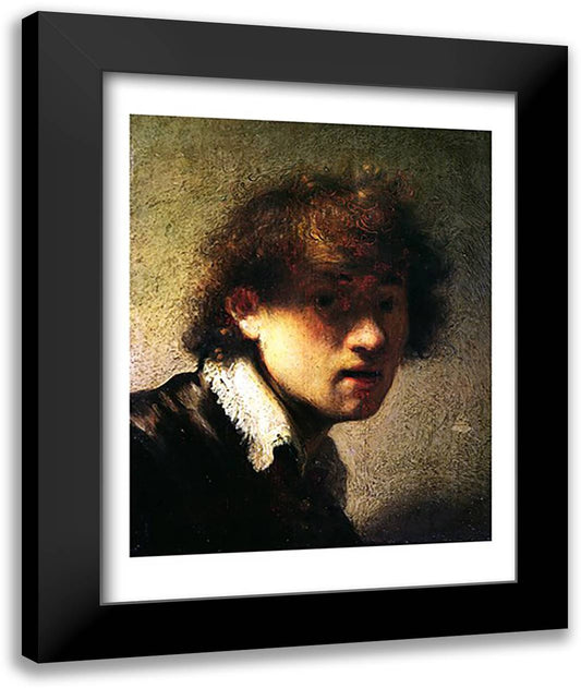 Head of a Young Man or Self Portrait, 1629 22x28 Black Modern Wood Framed Art Print Poster by Rembrandt