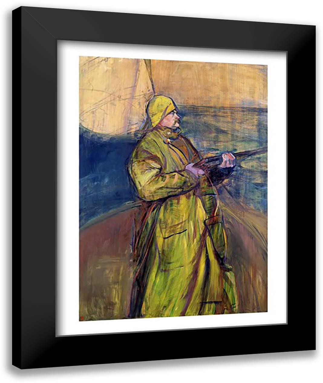 Portrait of Monsieur Maurice Joyant, 1900 22x28 Black Modern Wood Framed Art Print Poster by Toulouse-Lautrec, Henri de