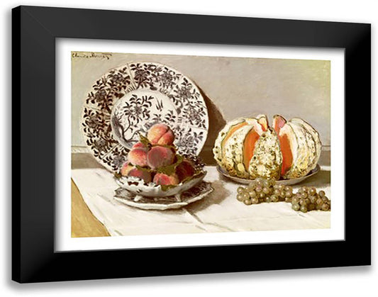 Still Life, c.1876 28x22 Black Modern Wood Framed Art Print Poster by Monet, Claude