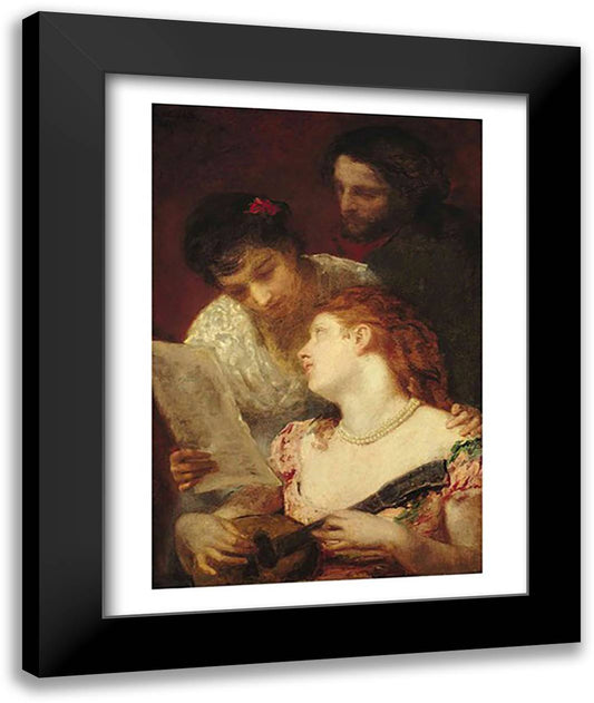 Musical Party, 1874 22x28 Black Modern Wood Framed Art Print Poster by Cassatt, Mary