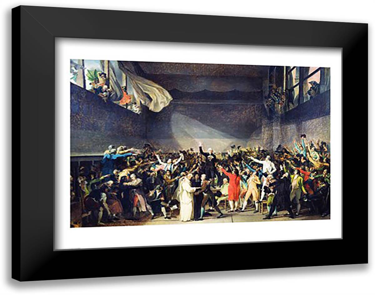 The Tennis Court Oath, 20th June 1789 28x22 Black Modern Wood Framed Art Print Poster by David, Jacques-Louis
