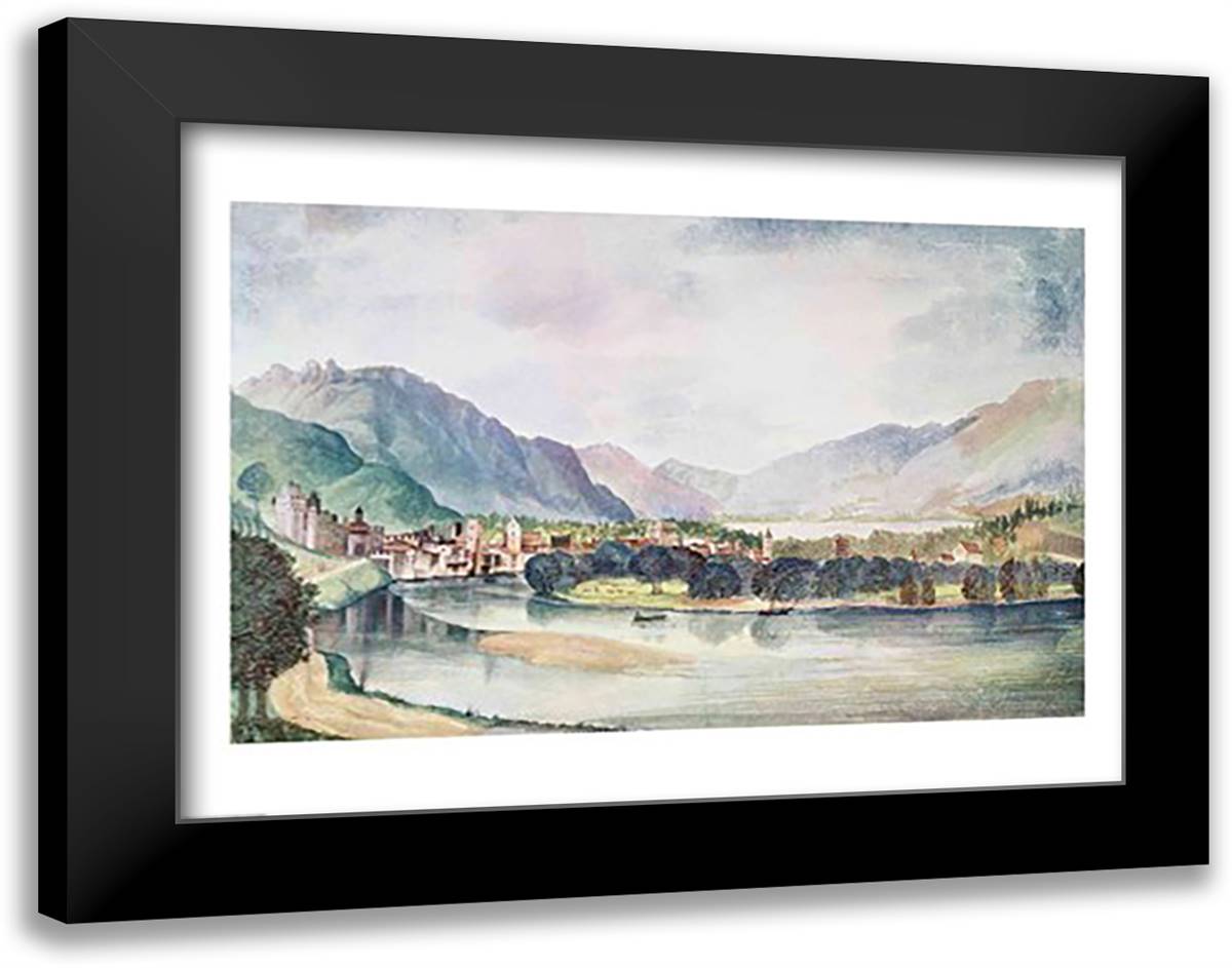 View of Trente, 1494 28x22 Black Modern Wood Framed Art Print Poster by Durer, Albrecht