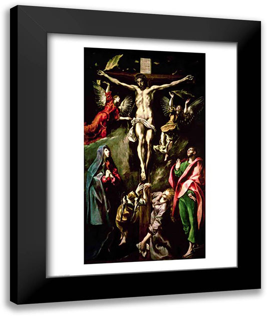 The Crucifixion 22x28 Black Modern Wood Framed Art Print Poster by El Greco