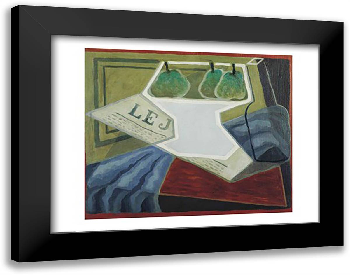 The Fruit Bowl, 1925-27 28x22 Black Modern Wood Framed Art Print Poster by Gris, Juan