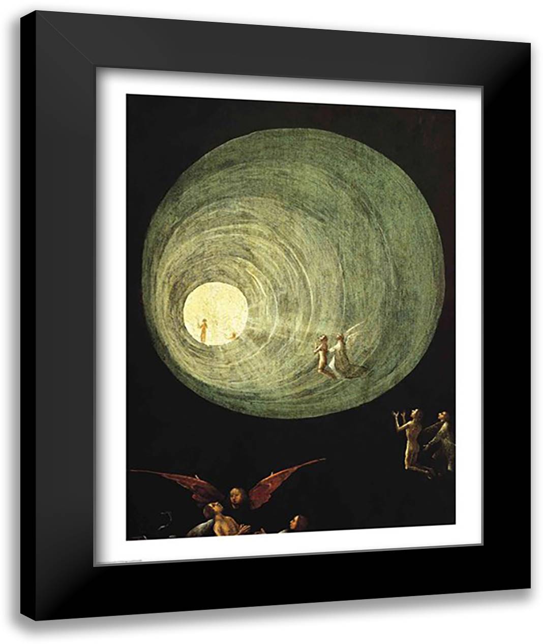 The Ascent of the Blessed, detail from a panel of an alterpiece thought to be of the Last Judgement 22x28 Black Modern Wood Framed Art Print Poster by Bosch, Hieronymus