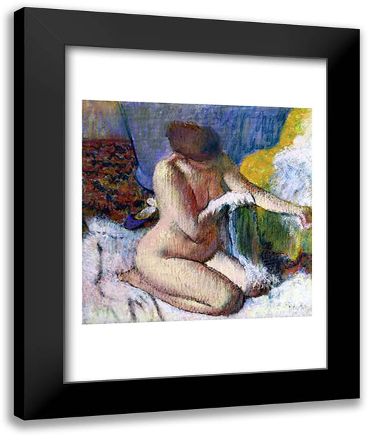 After the Bath, 1895 22x28 Black Modern Wood Framed Art Print Poster by Degas, Edgar