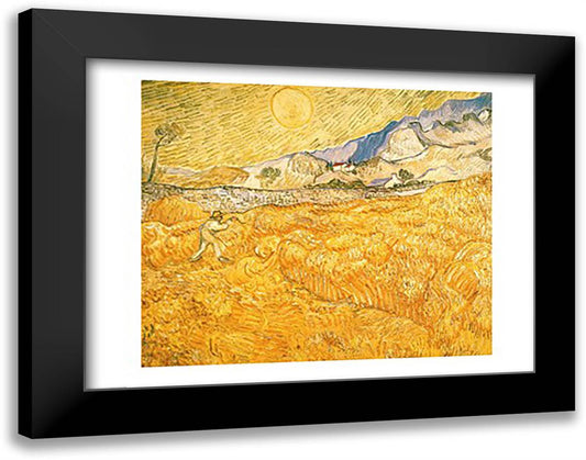 The Harvester 28x22 Black Modern Wood Framed Art Print Poster by Van Gogh, Vincent