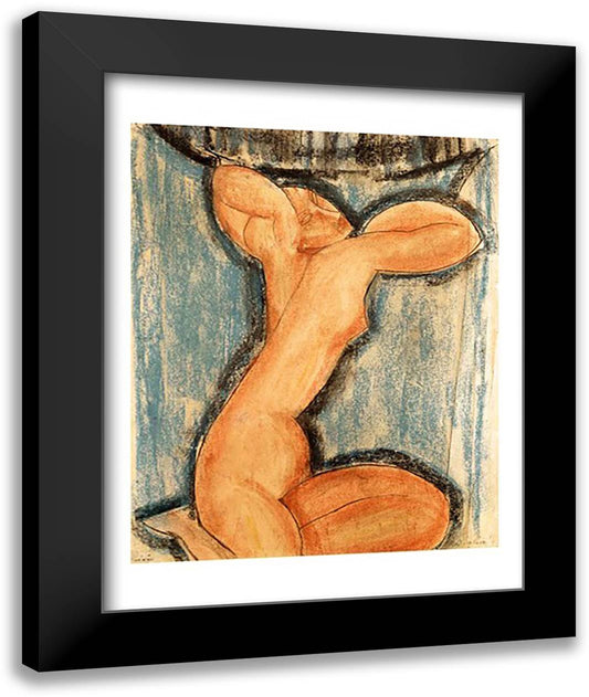 Caryatid, 1911 22x28 Black Modern Wood Framed Art Print Poster by Modigliani, Amedeo