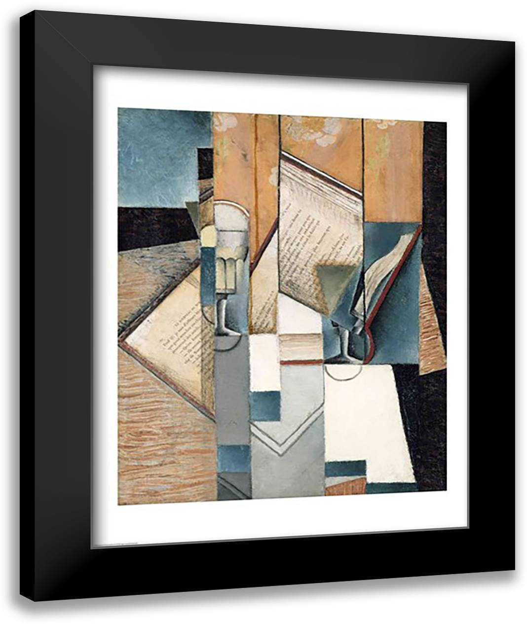 The Book, 1913 22x28 Black Modern Wood Framed Art Print Poster by Gris, Juan