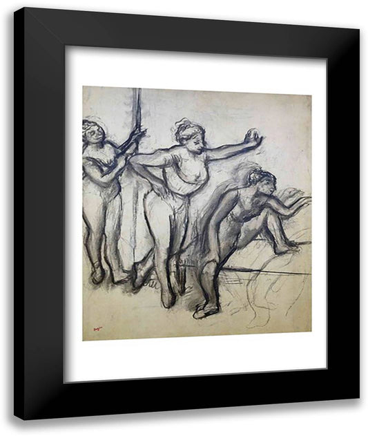 Three Dancers 22x28 Black Modern Wood Framed Art Print Poster by Degas, Edgar
