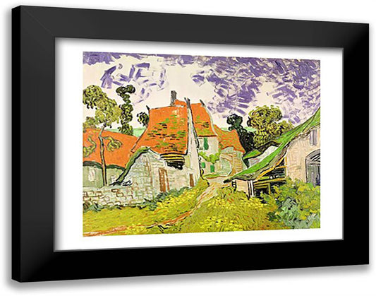 Street in Auvers-sur-Oise, 1890 28x22 Black Modern Wood Framed Art Print Poster by Van Gogh, Vincent