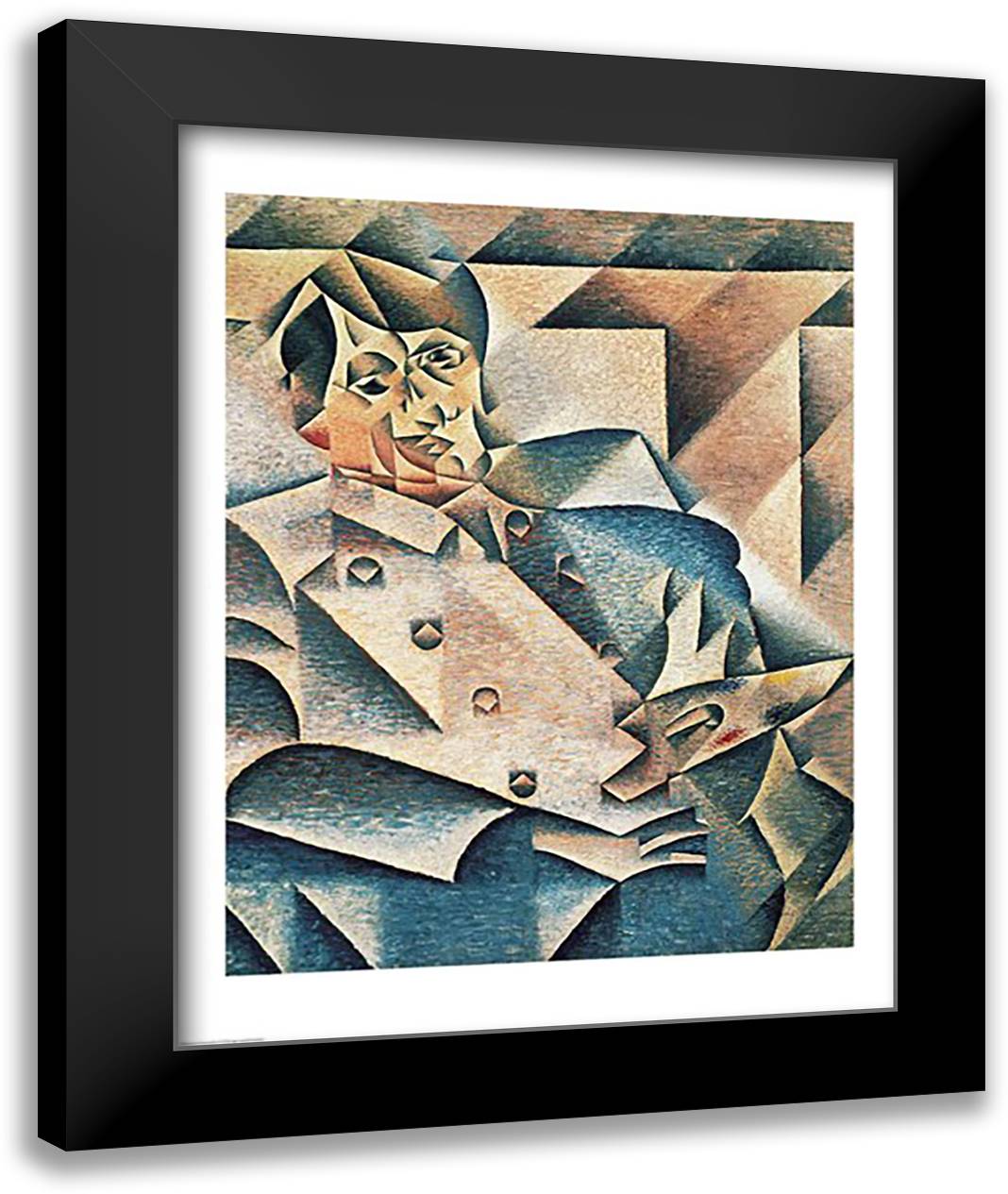 Portrait of Pablo Picasso 22x28 Black Modern Wood Framed Art Print Poster by Gris, Juan